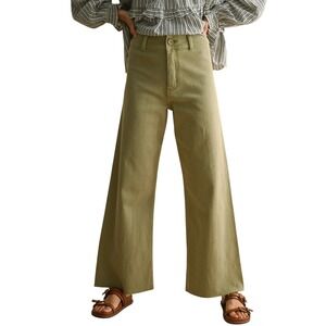 Maeve Sage Green Wide-Leg Pants